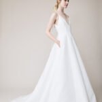 Pearl Trimmed Off-the-Shoulder Wedding Dress