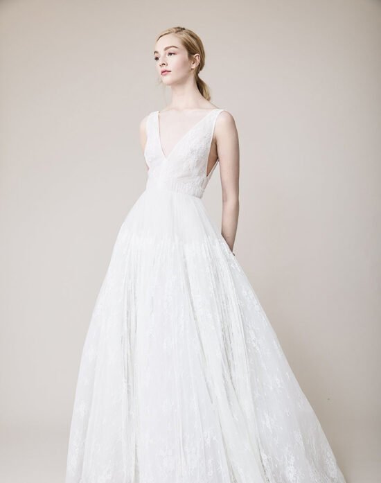 Satin Cummerbund Ball Gown Wedding Dress